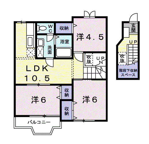 サンハイム妻沼III(3LDK/2階)の間取り写真