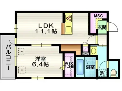 中央8丁目メゾン(1LDK/4階)の間取り写真