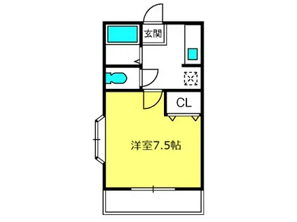 REDEAL武蔵藤沢(1K/1階)の間取り写真