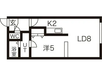 ペーニャ新札幌(1LDK/3階)の間取り写真