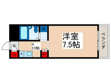 フラットMK(1K/6階)の間取り写真