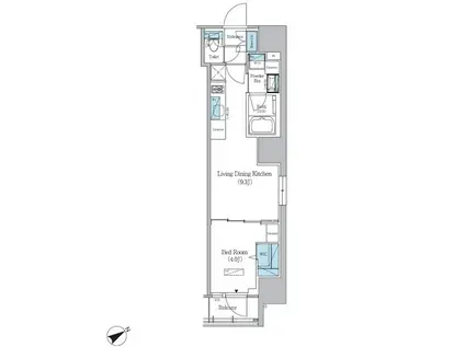 アーバネックス浅草橋FRONT(1LDK/13階)の間取り写真