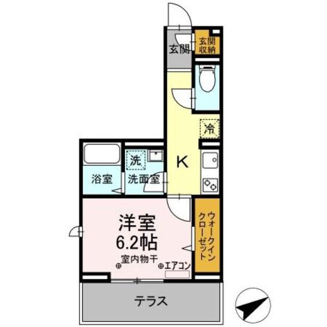 ミーナ西船橋(1K/1階)の間取り写真