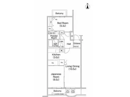 フィール野川BB棟(2LDK/1階)の間取り写真