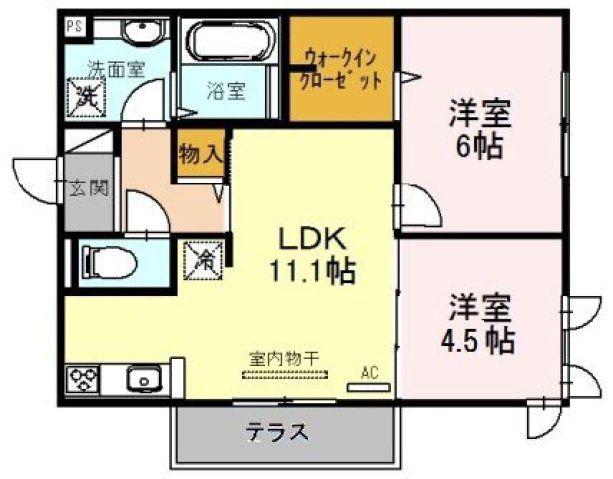 レオガーデン(2LDK/2階)の間取り写真