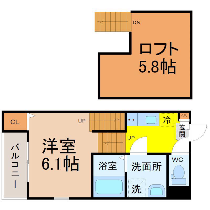HEALING TERRACE(1K/2階)の間取り写真