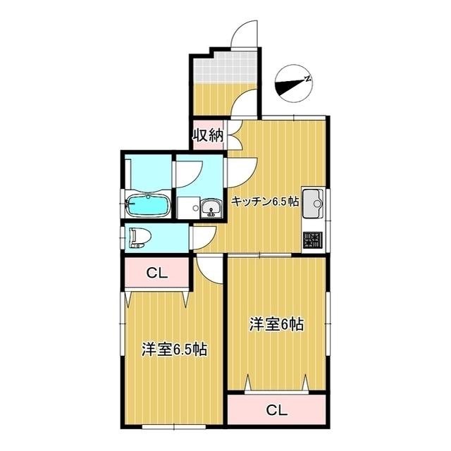 YKK西町II(2DK/1階)の間取り写真