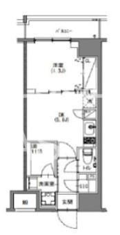 S-RESIDENCE新宿御苑(1DK/13階)の間取り写真