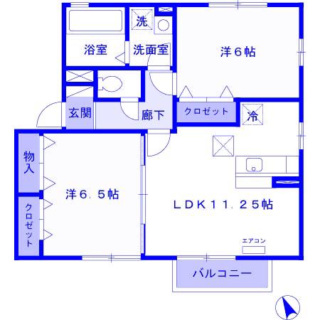 MOMO HOUSE II(2LDK/1階)の間取り写真