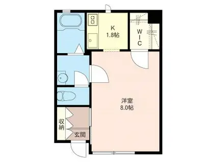 メゾンアルコーベ(1K/1階)の間取り写真