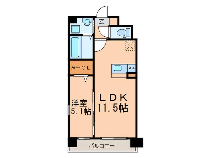 M.Rレジデンス博多(1LDK/8階)の間取り写真