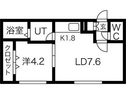 コムズ豊平(1LDK/4階)の間取り写真