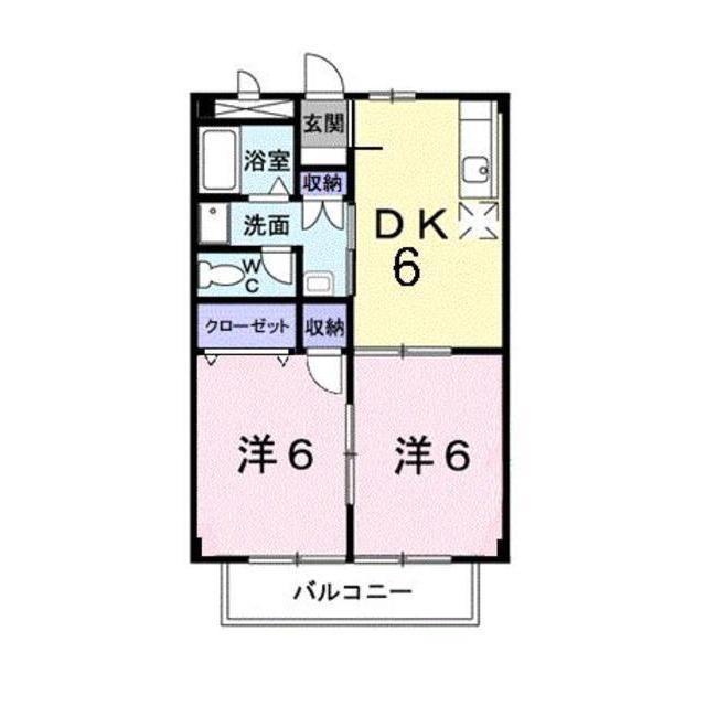 ジュラン清水(2DK/2階)の間取り写真