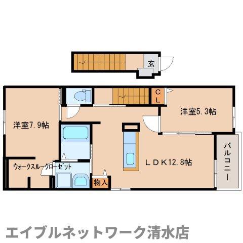 カーサ・グラースII(2LDK/2階)の間取り写真