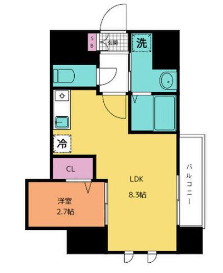 ヴェール広瀬町(1LDK/2階)の間取り写真