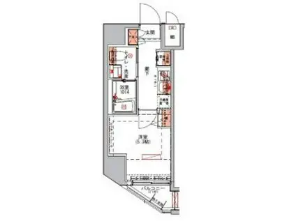 ハーモニーレジデンス山手大塚002(1K/14階)の間取り写真