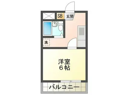 ピュアハイム(1K/2階)の間取り写真