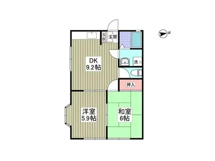 メゾン・ラフィーネI(2DK/1階)の間取り写真