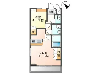 ファイン・シア(1LDK/1階)の間取り写真