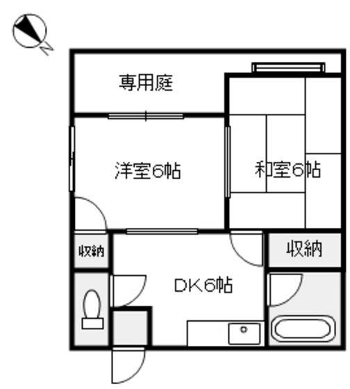 三宅第3アパート(2DK/2階)の間取り写真