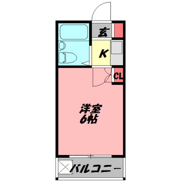ハッピーNY(1K/3階)の間取り写真