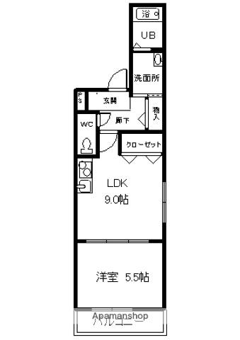 フジパレス寺田町II番館(1LDK/3階)の間取り写真