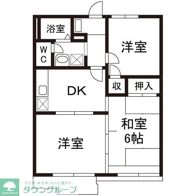 カーサソルジアーテ D棟(3DK/2階)の間取り写真