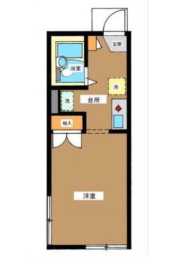 ウエスト FIELD目黒(1K/1階)の間取り写真