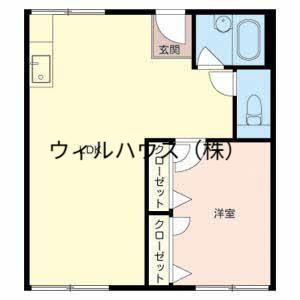 エクセレート府中B棟(1LDK/2階)の間取り写真