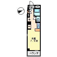 ドール新栄(1K/7階)の間取り写真