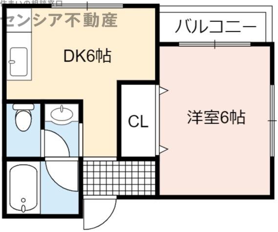 ライフハウスツネII号館(1DK/3階)の間取り写真