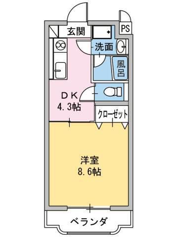エクセル22(1DK/1階)の間取り写真