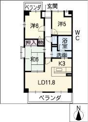 STAGE・M(3LDK/6階)の間取り写真