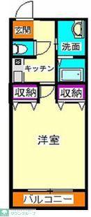 レジデンスTM村岡(1K/1階)の間取り写真