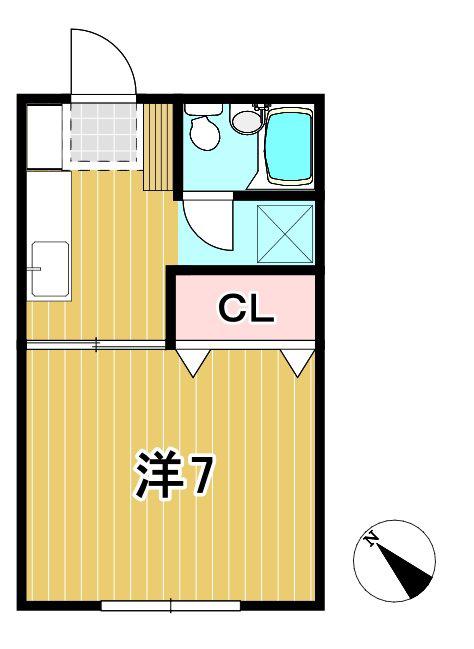 297ハイツ(1K/2階)の間取り写真