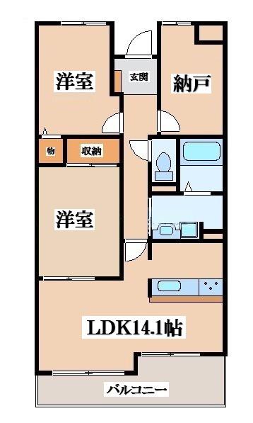 住道ファーストハイツ(3LDK/2階)の間取り写真