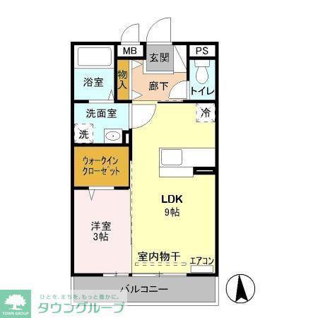 グランメール南台(1LDK/2階)の間取り写真