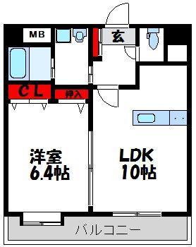 フォレストコート(1LDK/2階)の間取り写真