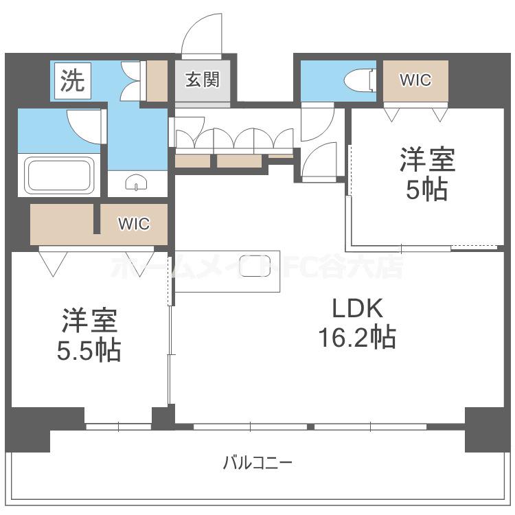 S-RESIDENCE松屋町ASENCE(2LDK/10階)の間取り写真