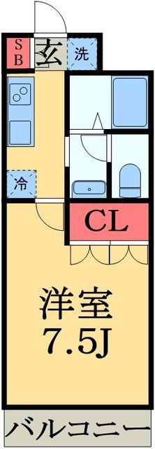 エンジェルビレッジ(1K/2階)の間取り写真