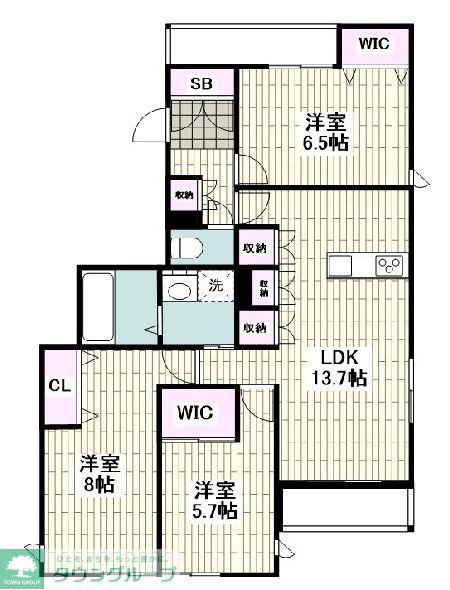 PARK VILLA M(3LDK/2階)の間取り写真