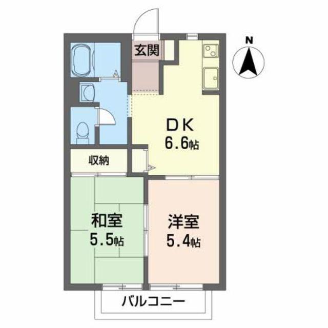 サンクス E(2DK/2階)の間取り写真