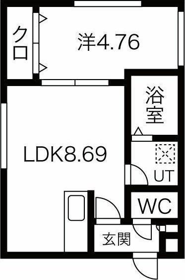 パークサイト東札幌(1LDK/2階)の間取り写真
