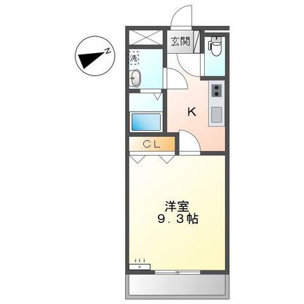 プリムローズ(1K/1階)の間取り写真