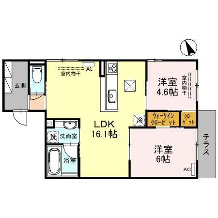 ルミナスSII(2LDK/1階)の間取り写真