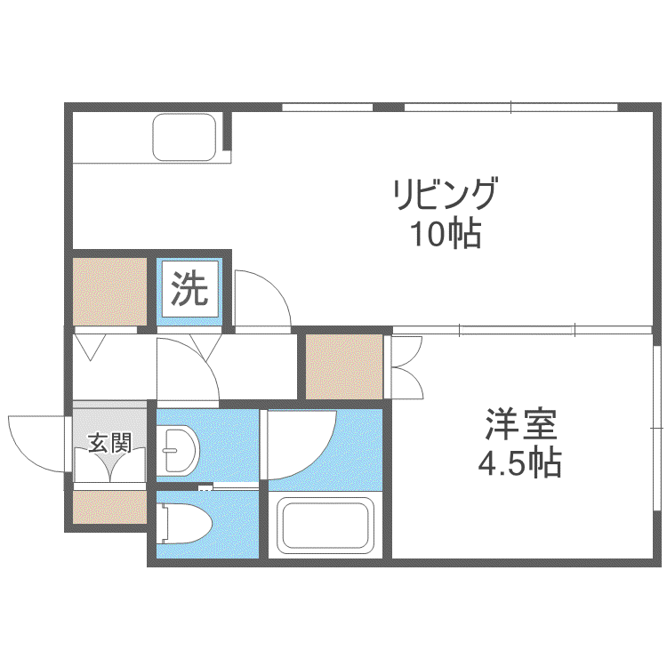 ΑNEXT札幌第12(1LDK/4階)の間取り写真