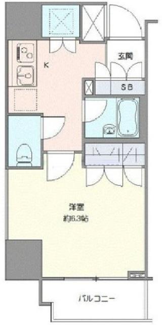 セジョリ西麻布(1K/8階)の間取り写真