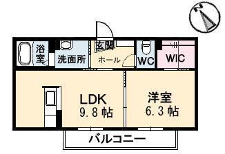 ビアンカ(1LDK/1階)の間取り写真