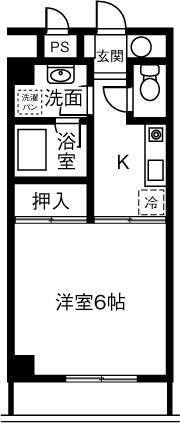 グロワールスギ(1K/3階)の間取り写真