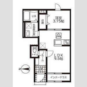 リーブルファイン戸田(1LDK/1階)の間取り写真